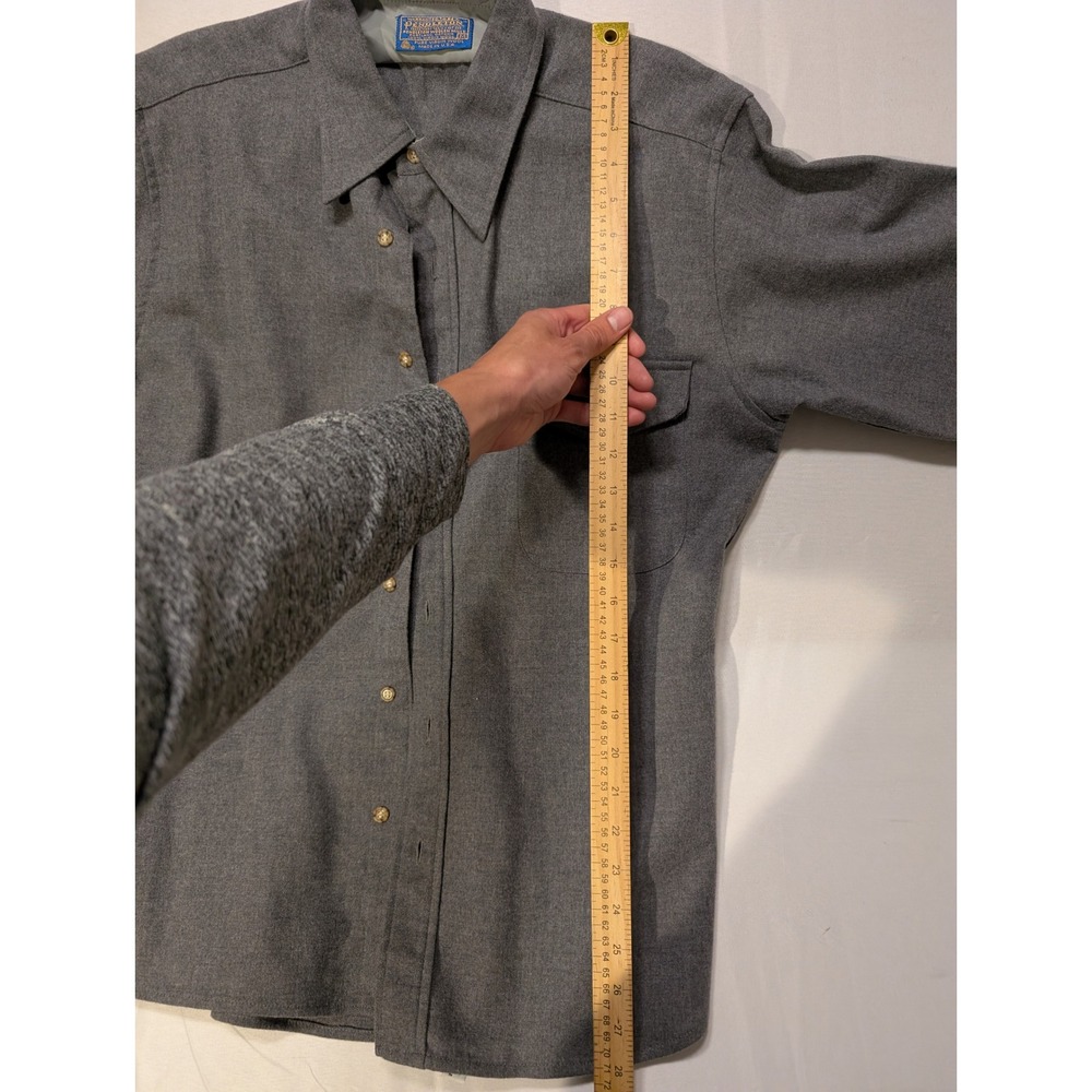 Pendleton Mens Medium Gray Virgin Wool Flannel Sh… - image 6